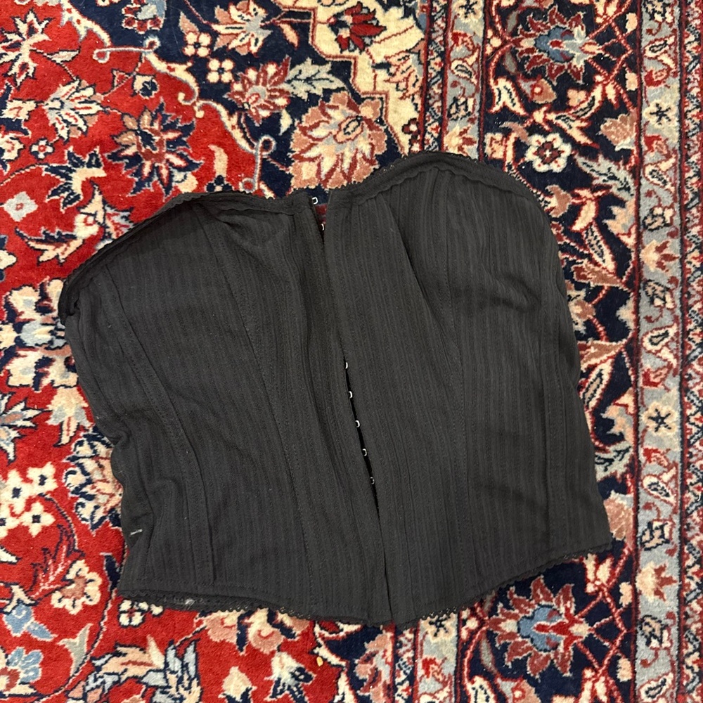 Black Strapless Corset Top